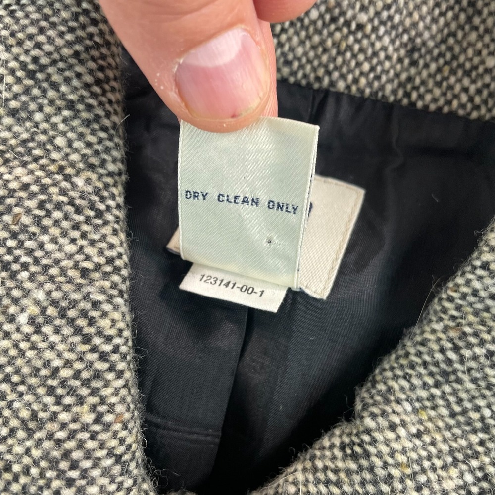 Vintage GAP Skirt & Jacket 2 Piece Set Women 4 Grey Wool Blend Pleated Tweed - Picture 16 of 16